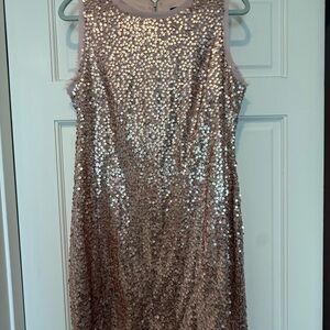 Vince Rose Gold Sequin Midi Dress